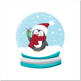 Penguin Snow Globe Posters and Art